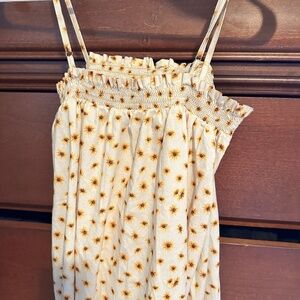 New We Wore What Daisy Print Floral Smocked Midi Dress